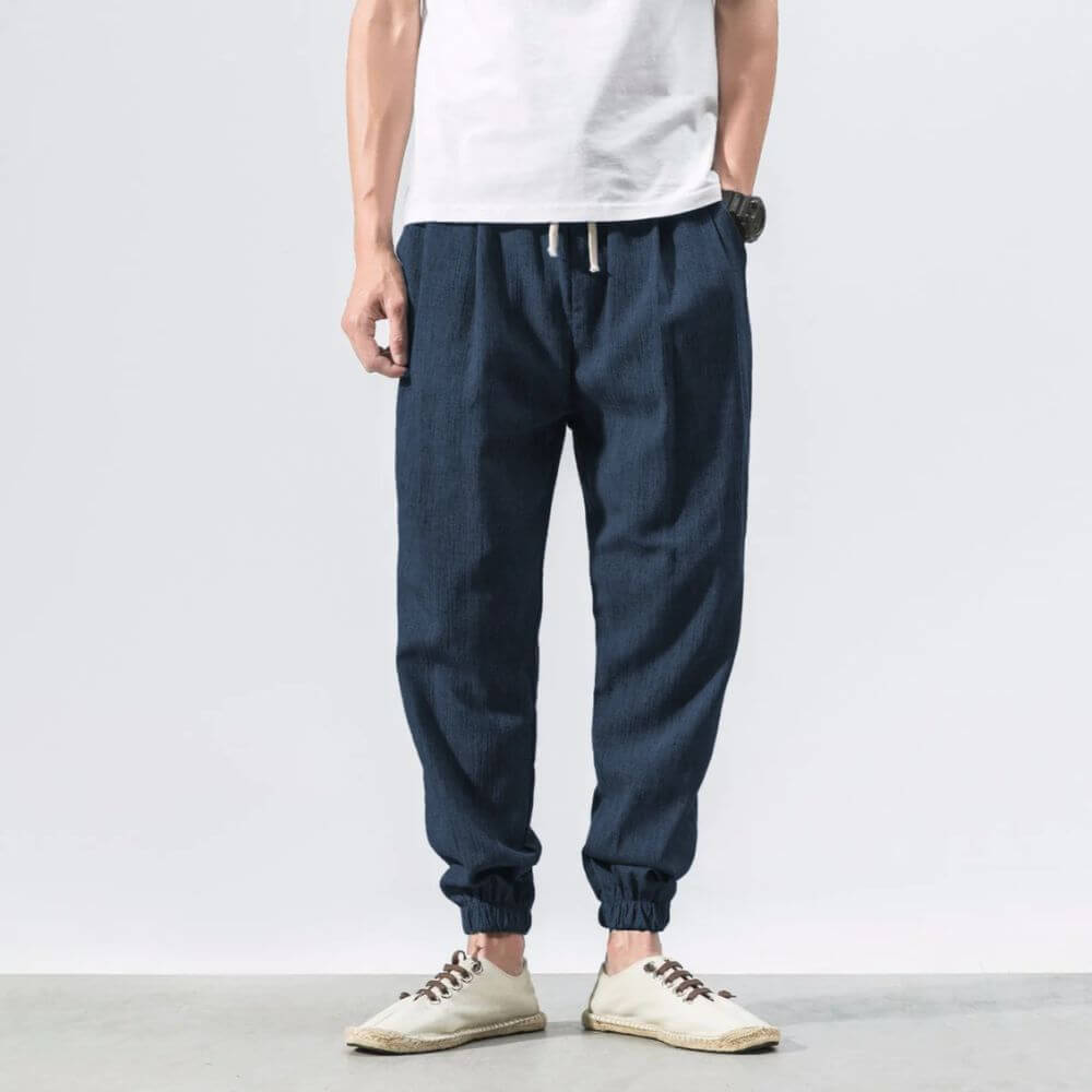 Xavian | Men’s Linen Jogger Pants with Drawstring
