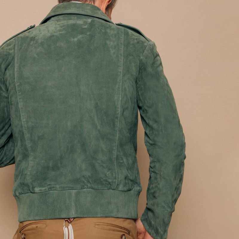 Silas | Men's Suede Zip-Up Jacket with Chest Pocket