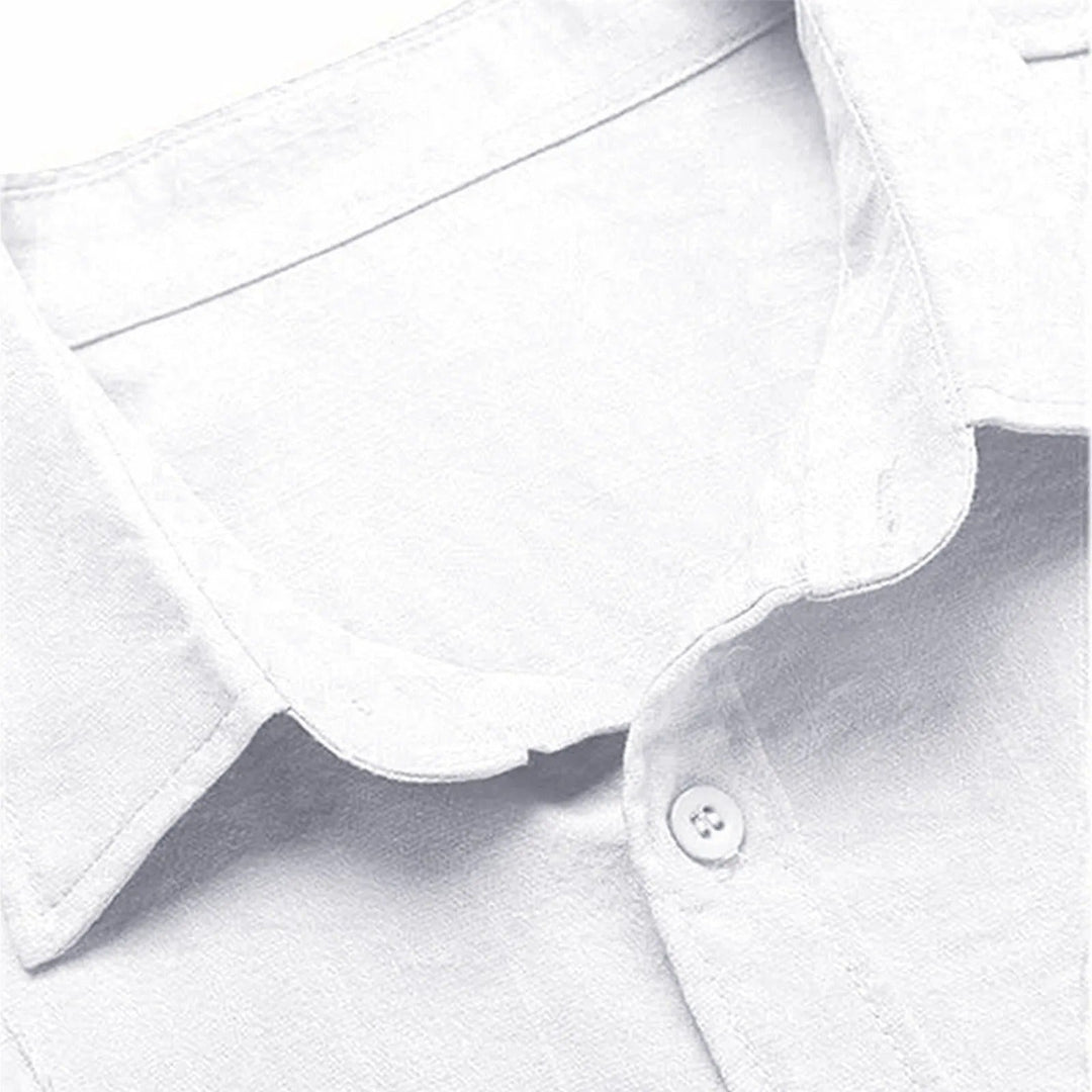 Ziven | Men’s Linen Button Shirt with Decorative Vertical Panel