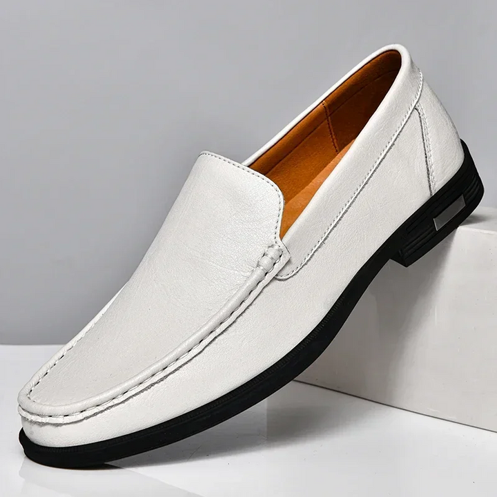 Jasper | Men’s Classic Leather Loafers with Stitched Design