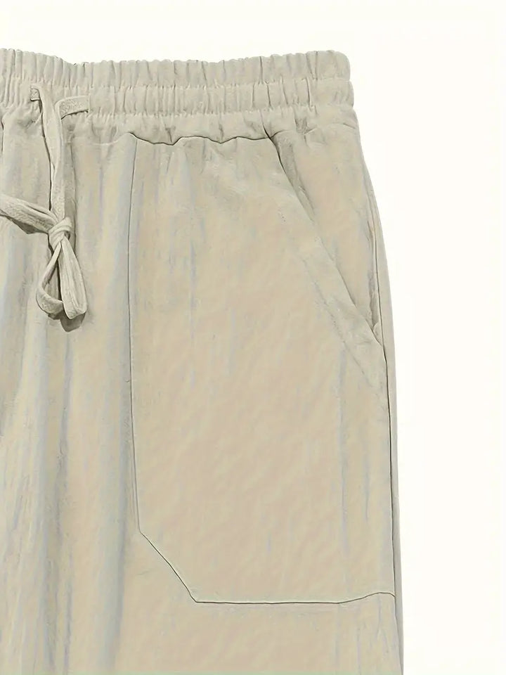 Zion | Men’s Drawstring Linen Trousers with Pockets