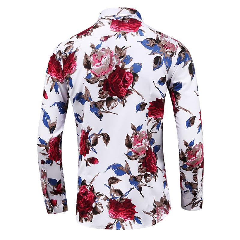 Froilan | Men’s Floral Print Long Sleeve Shirt with Buttons