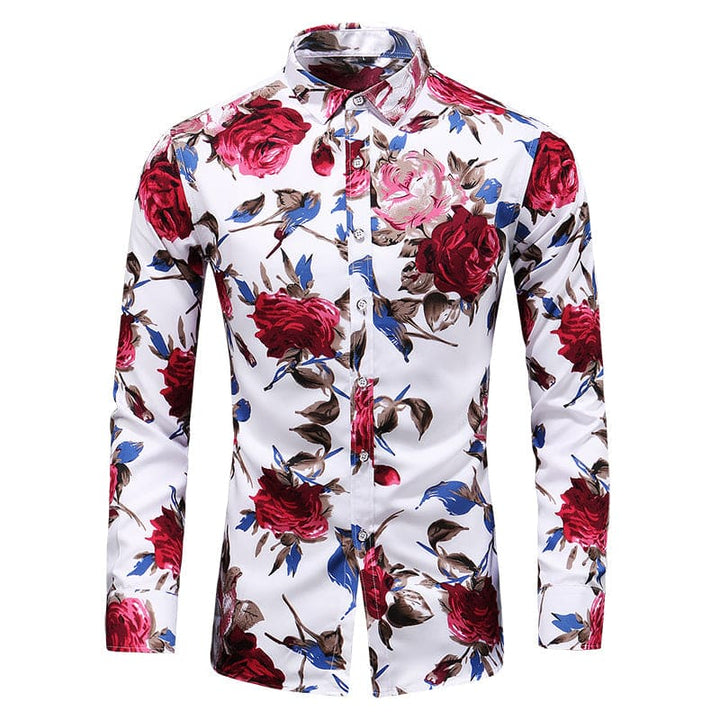Froilan | Men’s Floral Print Long Sleeve Shirt with Buttons