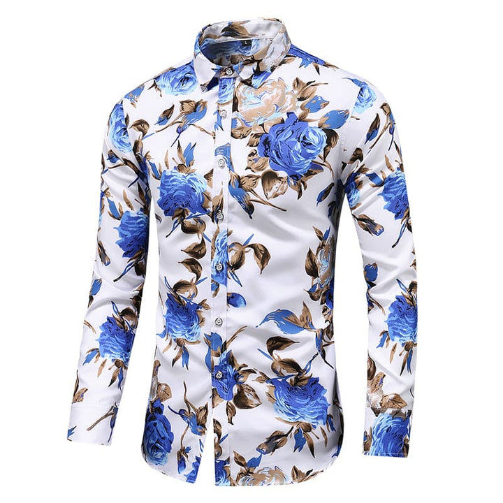 Froilan | Men’s Floral Print Long Sleeve Shirt with Buttons