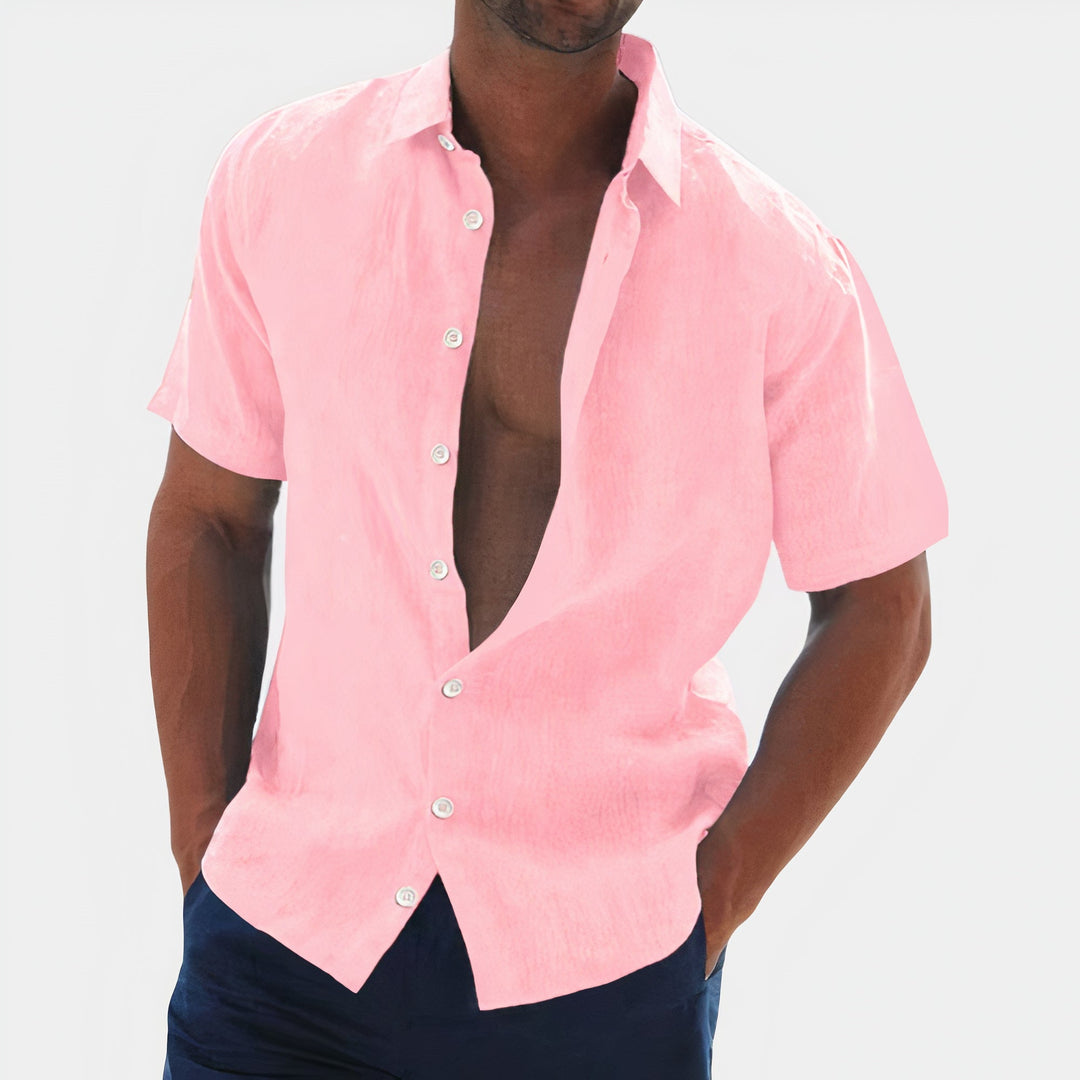 Henry | Men’s Linen Summer Shirt with Short Sleeve and Buttons