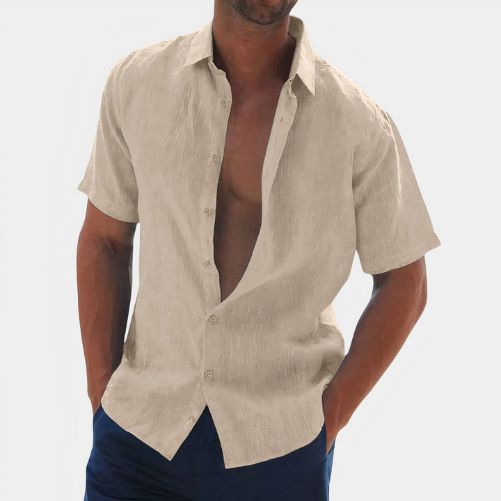 Henry | Men’s Linen Summer Shirt with Short Sleeve and Buttons
