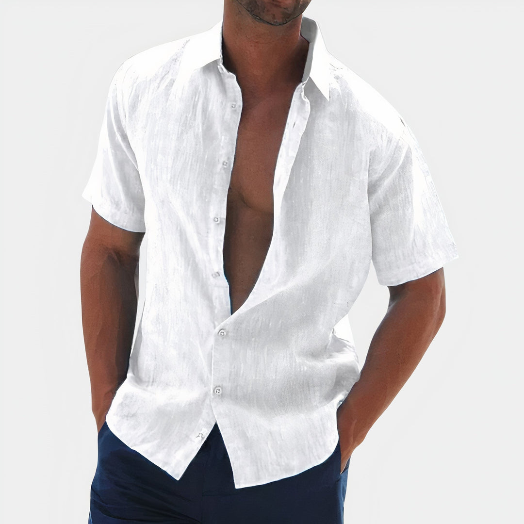 Henry | Men’s Linen Summer Shirt with Short Sleeve and Buttons