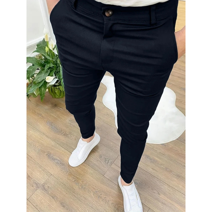 Warren | Men's Slim Fit Textured Tapered Trousers