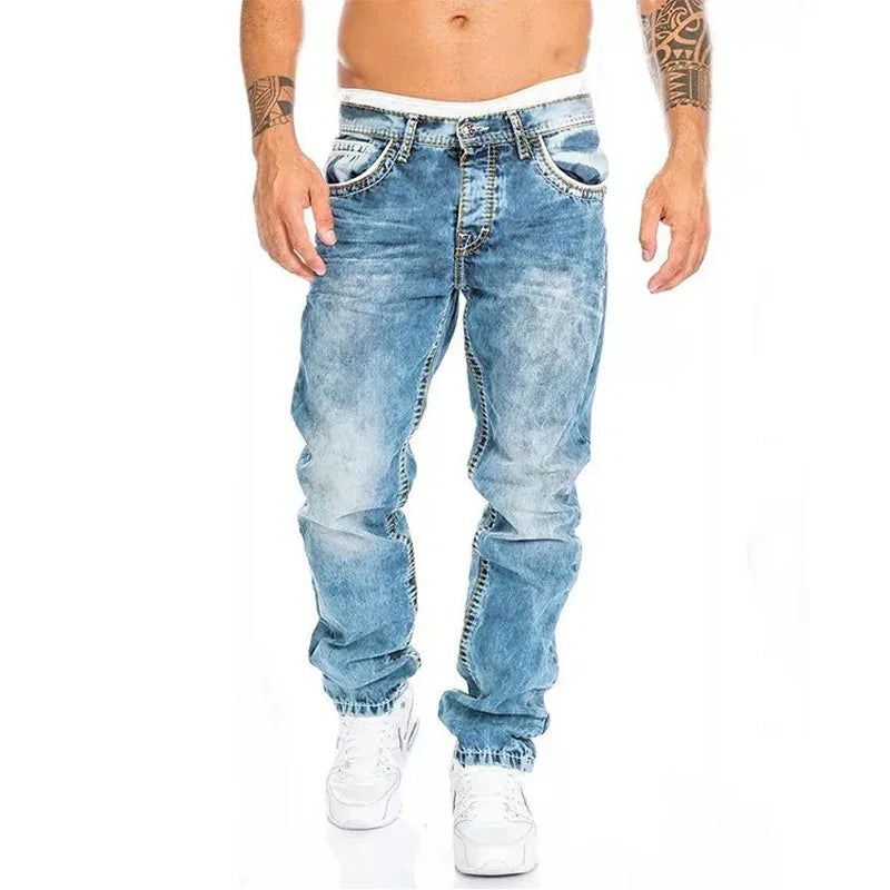 Octavio | Men’s Vintage Slim Fit Wash Denim Jeans
