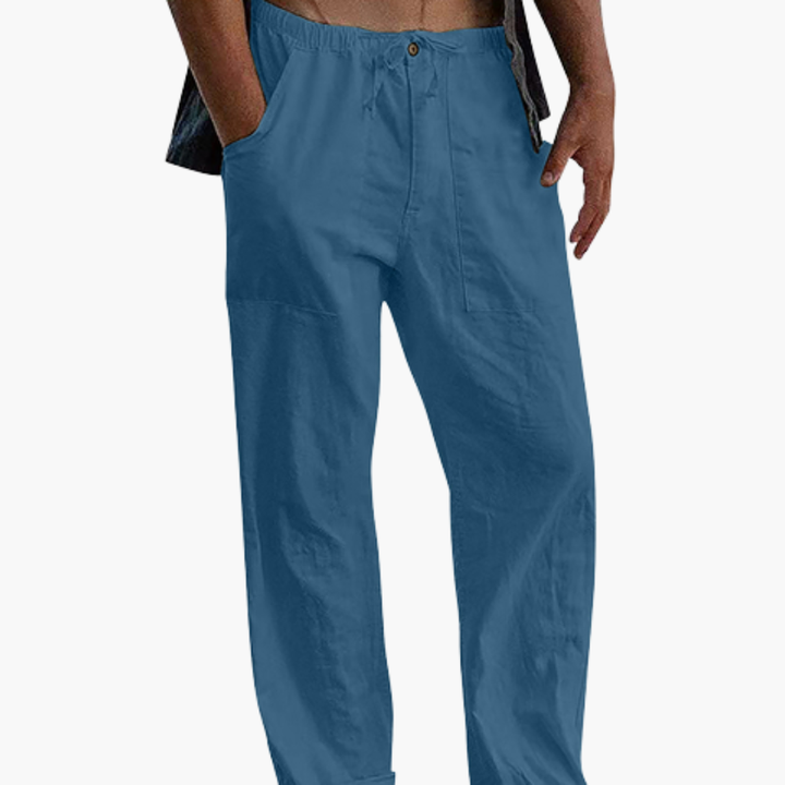 Sean | Men's Linen Pants with Drawstring and Elastic Waist