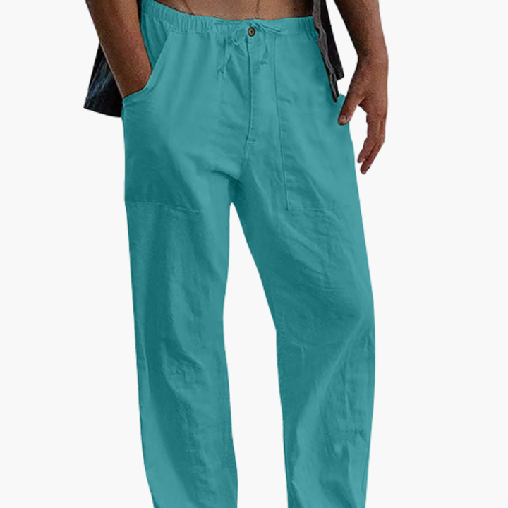 Sean | Men's Linen Pants with Drawstring and Elastic Waist