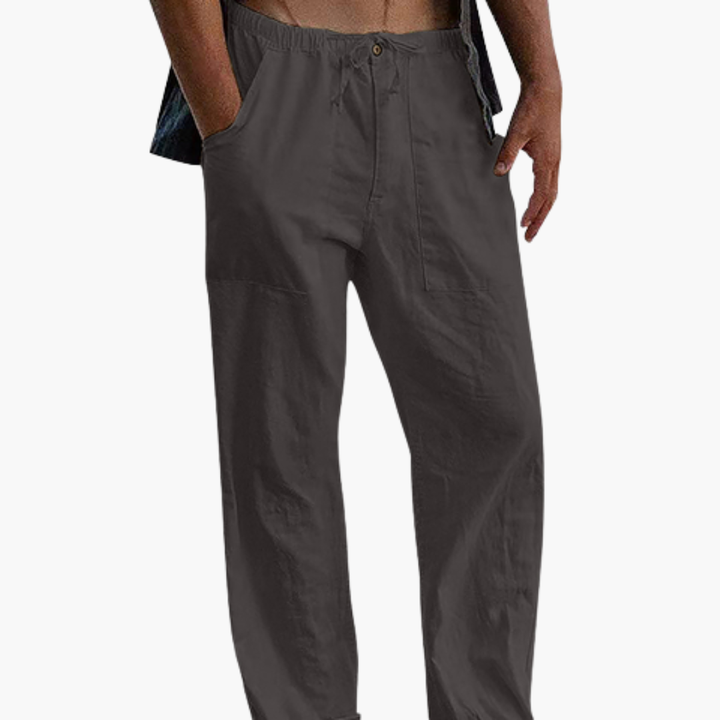 Sean | Men's Linen Pants with Drawstring and Elastic Waist