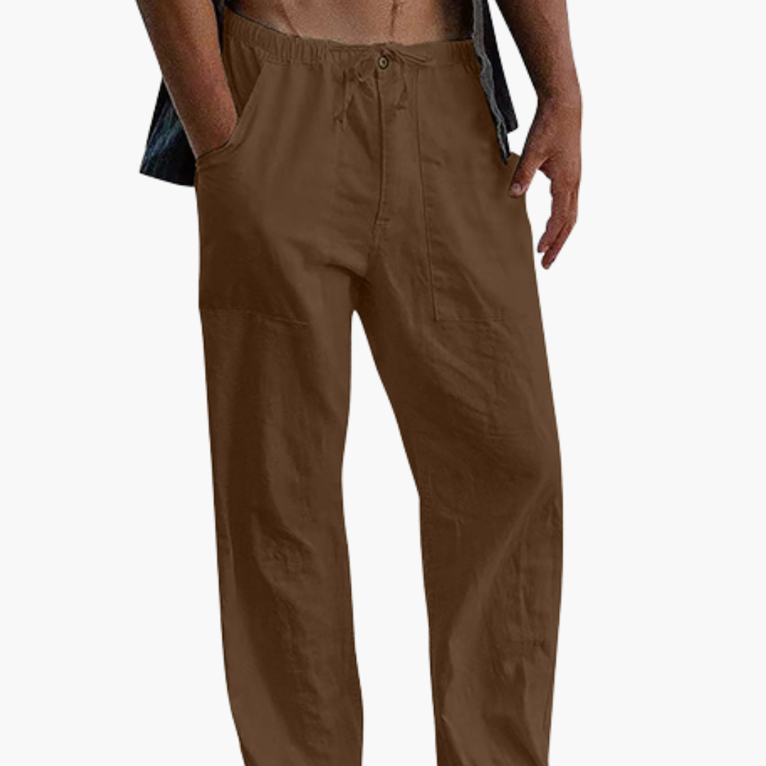 Sean | Men's Linen Pants with Drawstring and Elastic Waist