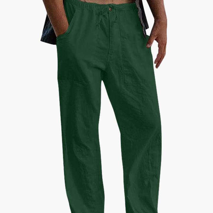 Sean | Men's Linen Pants with Drawstring and Elastic Waist