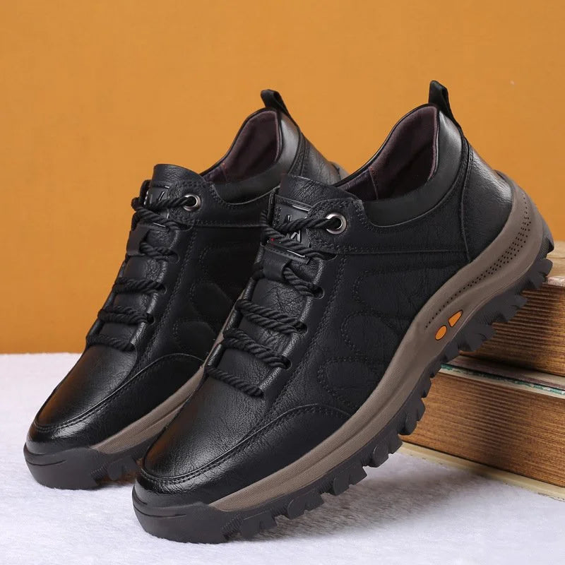 Harry | Men's Leather Lace-Up Sneakers with Grip Outsole