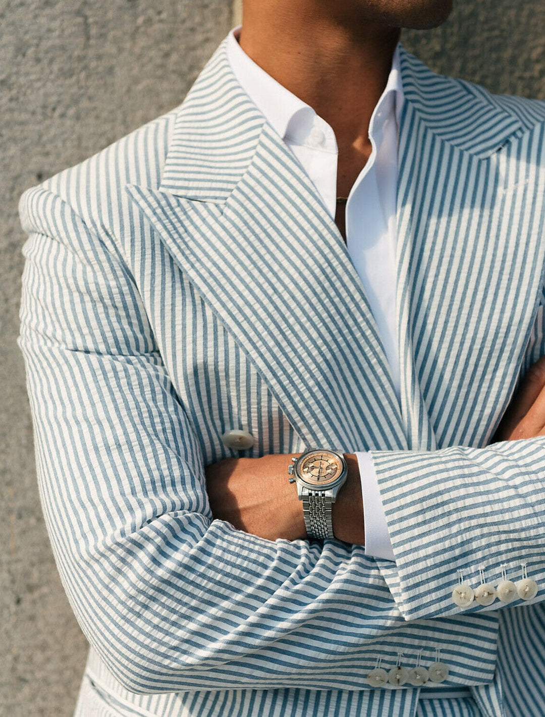 Orion | Men's Striped Two Piece Suit Set with High Waist Trouser and Blazer