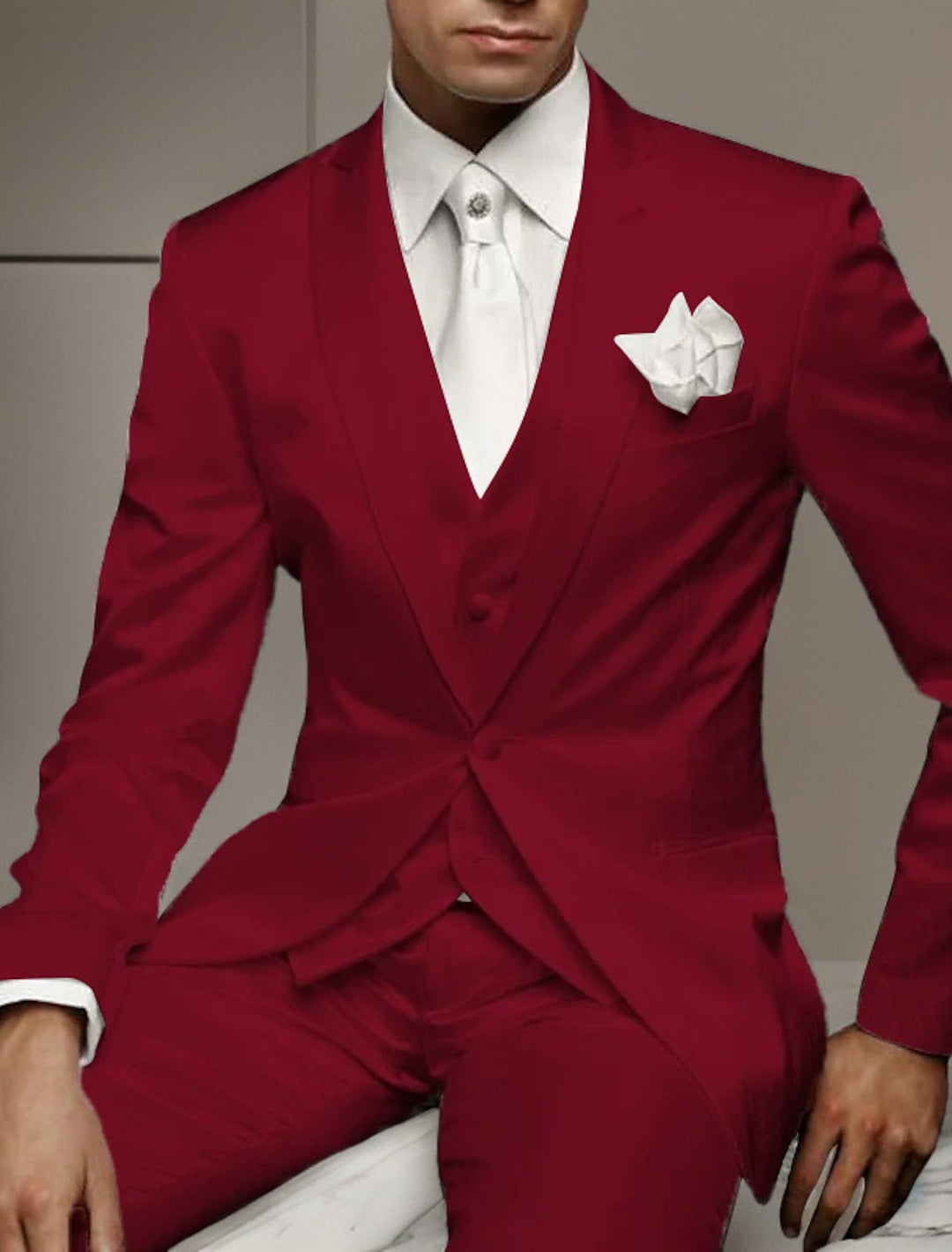 Titus | Men's Tailored Fit Double-Breasted Six-Button 2-Piece Suit