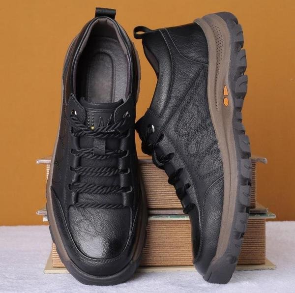 Harry | Men's Leather Lace-Up Sneakers with Grip Outsole