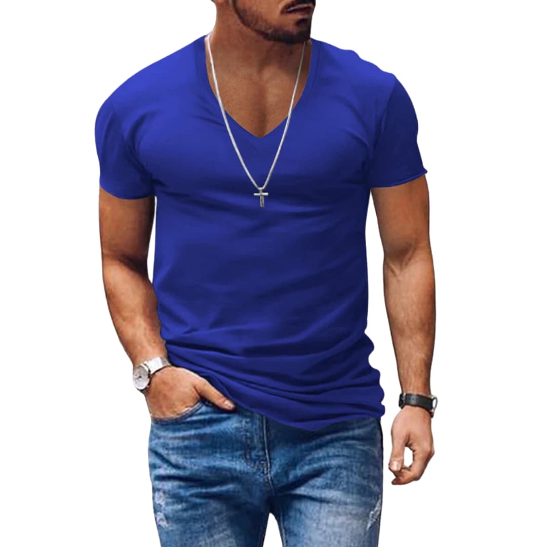 Justin | Men's Classic Slim Fit V-neck T-shirt