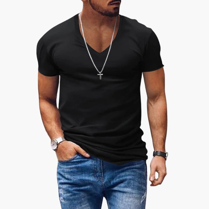 Justin | Men's Classic Slim Fit V-neck T-shirt