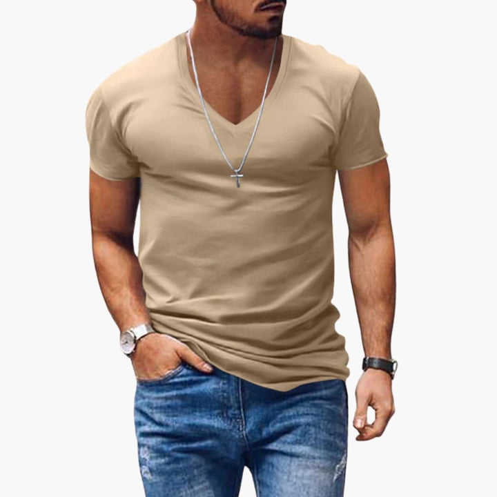 Justin | Men's Classic Slim Fit V-neck T-shirt