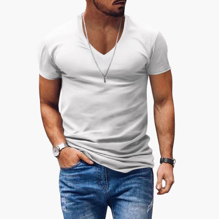 Justin | Men's Classic Slim Fit V-neck T-shirt