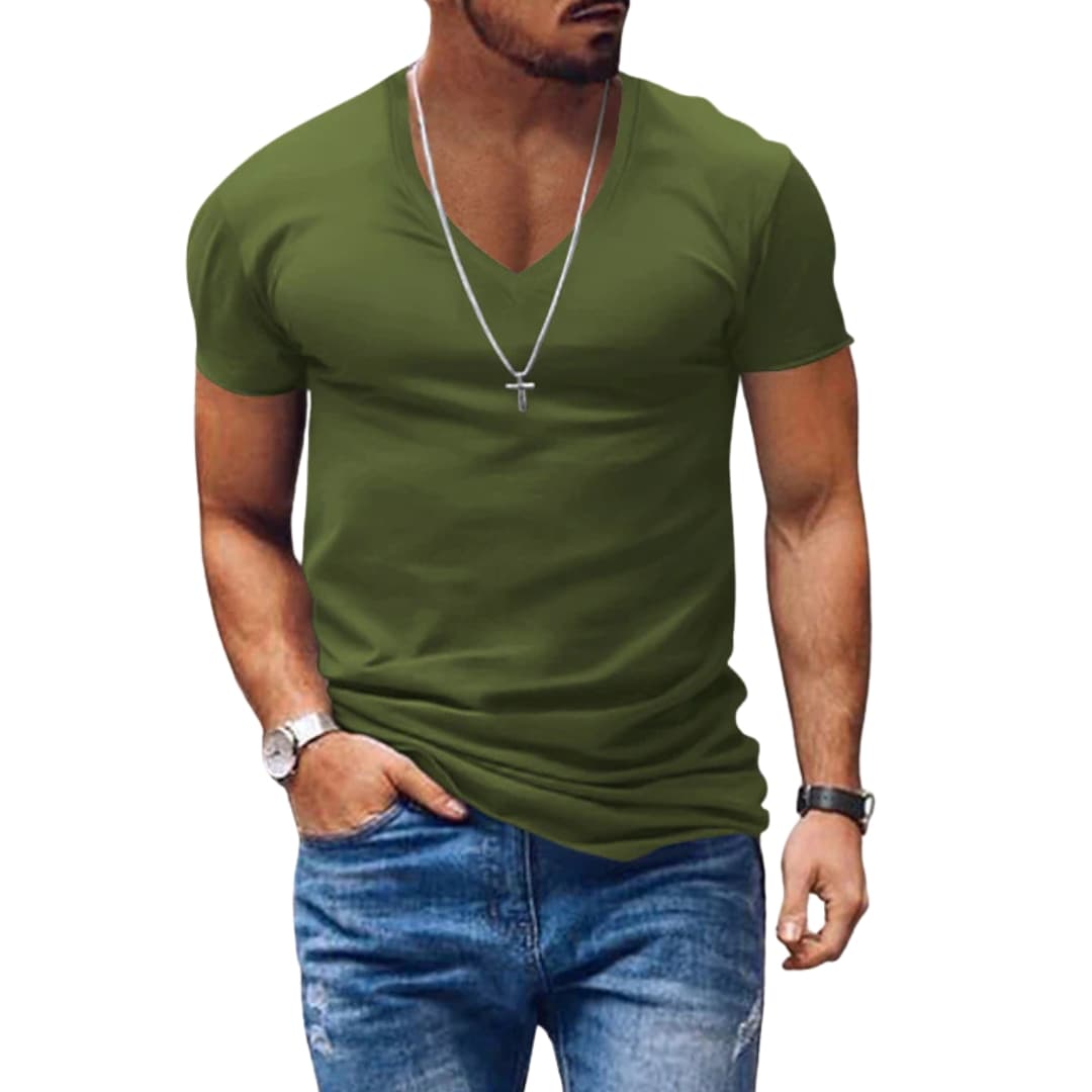 Justin | Men's Classic Slim Fit V-neck T-shirt