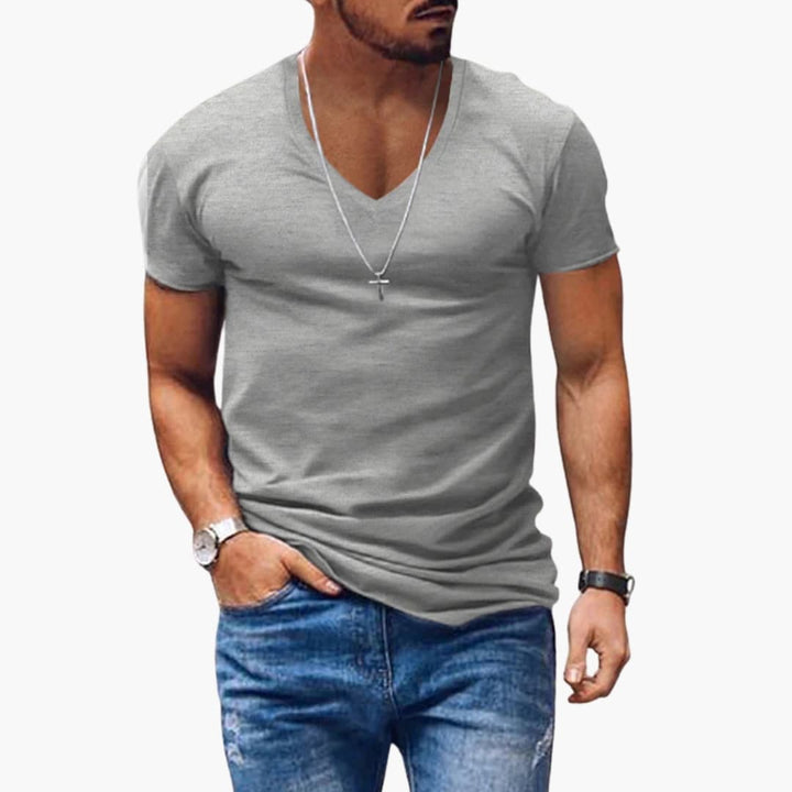 Justin | Men's Classic Slim Fit V-neck T-shirt
