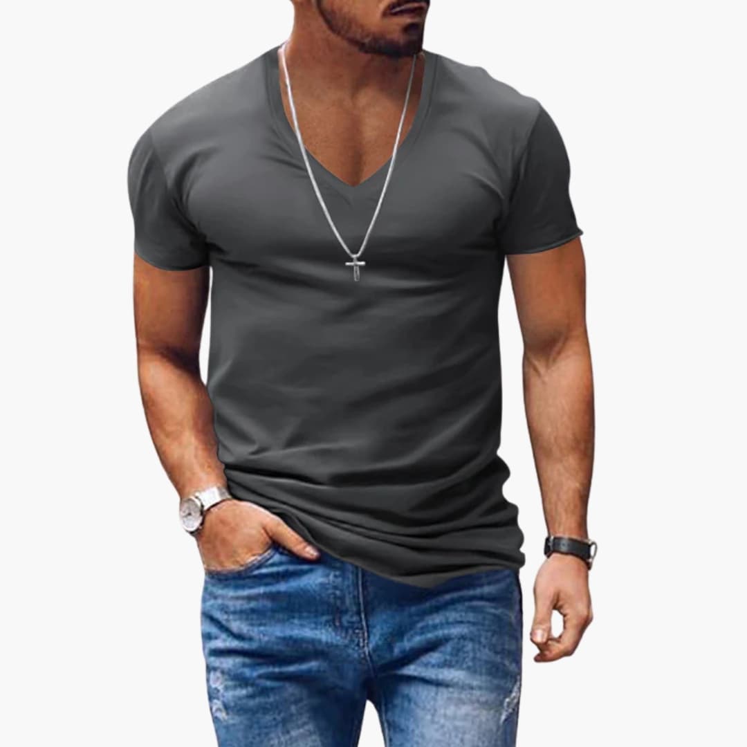 Justin | Men's Classic Slim Fit V-neck T-shirt
