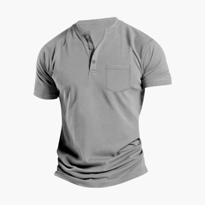 Owen | Men's Short Sleeve Henley T-Shirt with Pocket and Quarter Buttons