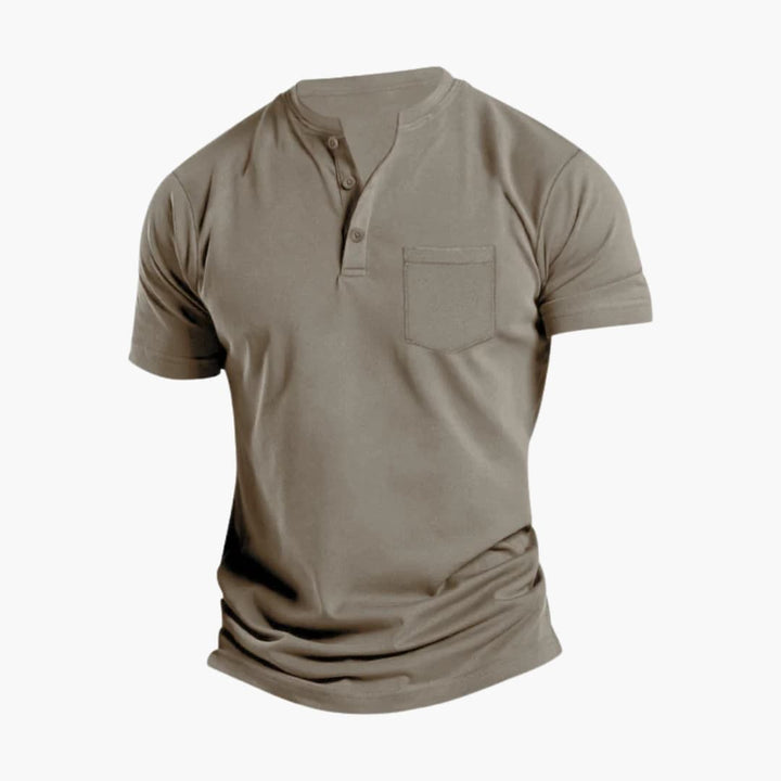 Owen | Men's Short Sleeve Henley T-Shirt with Pocket and Quarter Buttons