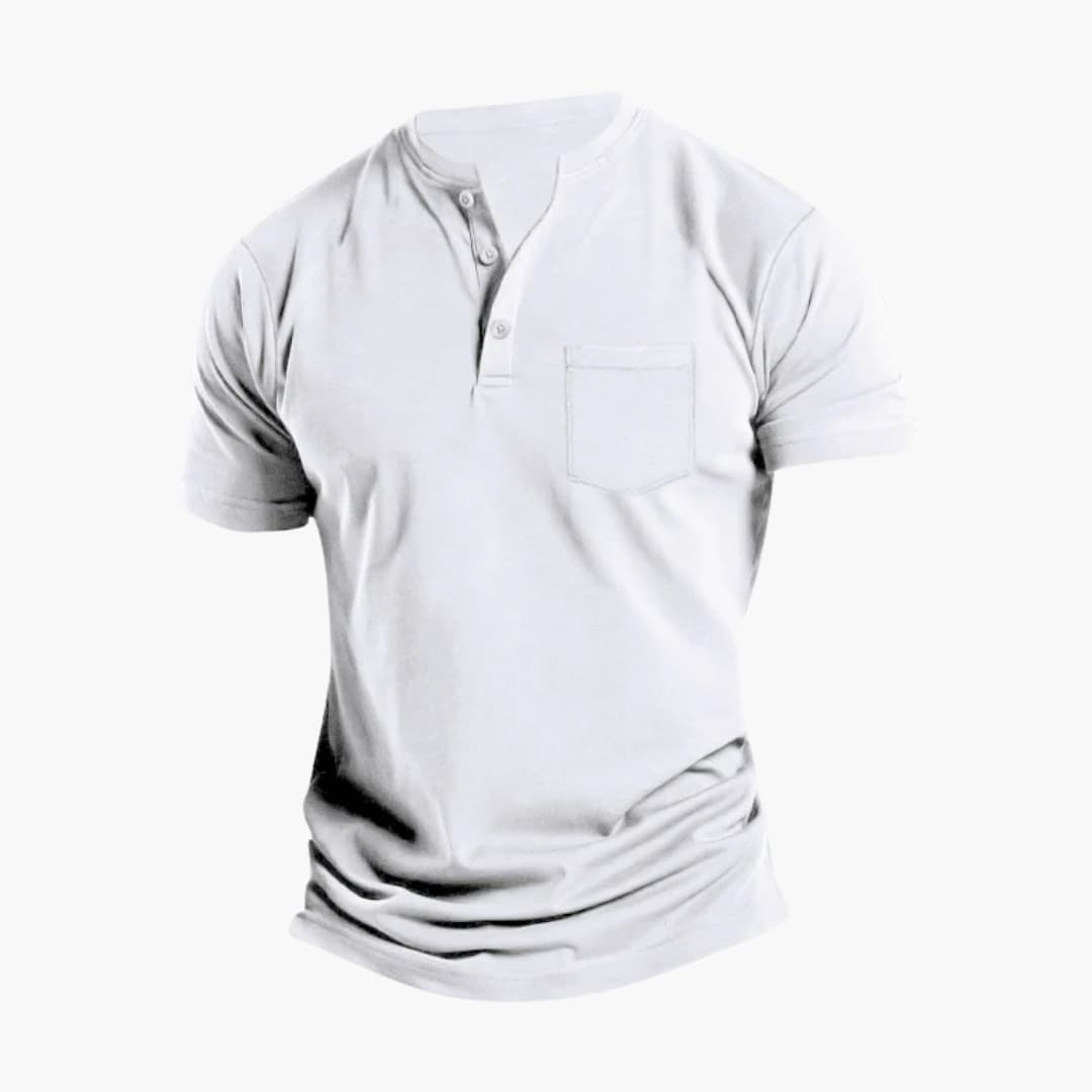 Owen | Men's Short Sleeve Henley T-Shirt with Pocket and Quarter Buttons