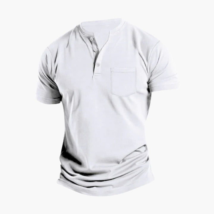 Owen | Men's Short Sleeve Henley T-Shirt with Pocket and Quarter Buttons