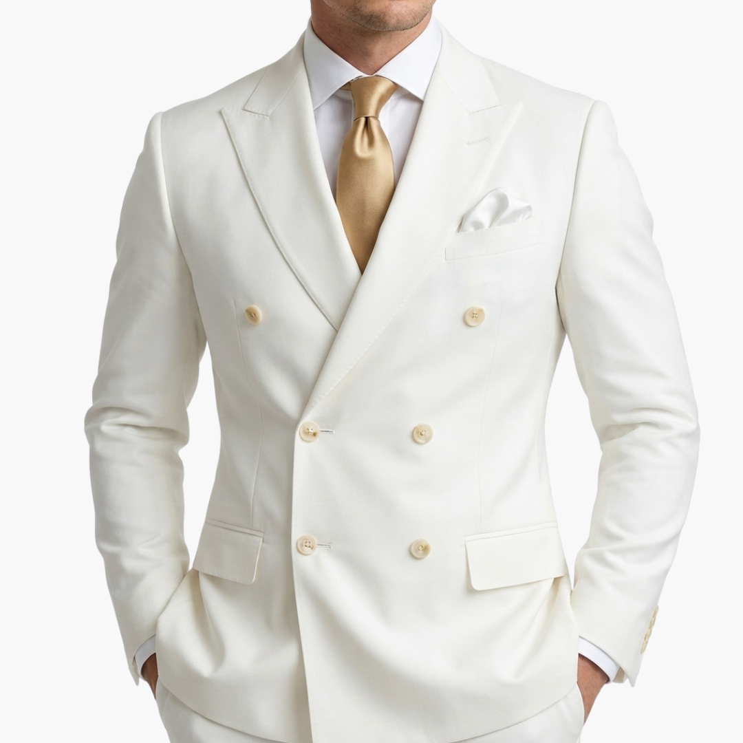 Brandon | Men's Double Breasted Suit Set with Notched Lapel and Trouser