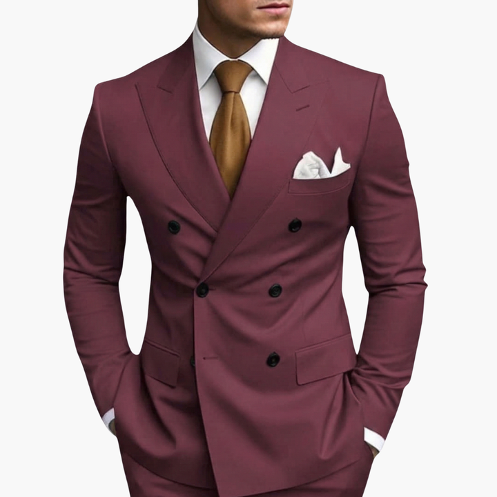Brandon | Men's Double Breasted Suit Set with Notched Lapel and Trouser
