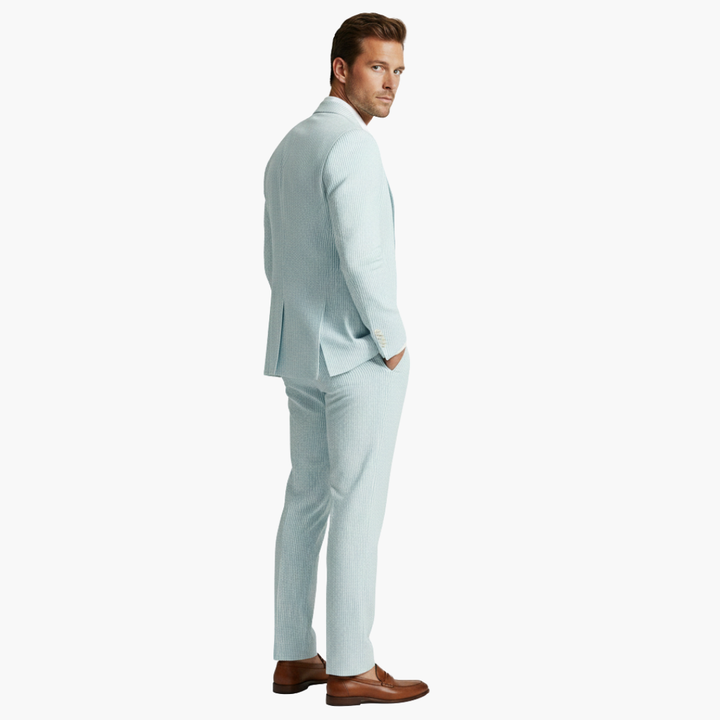 Kyle | Men's Striped Two Piece Set with Blazer and High Waist Trouser