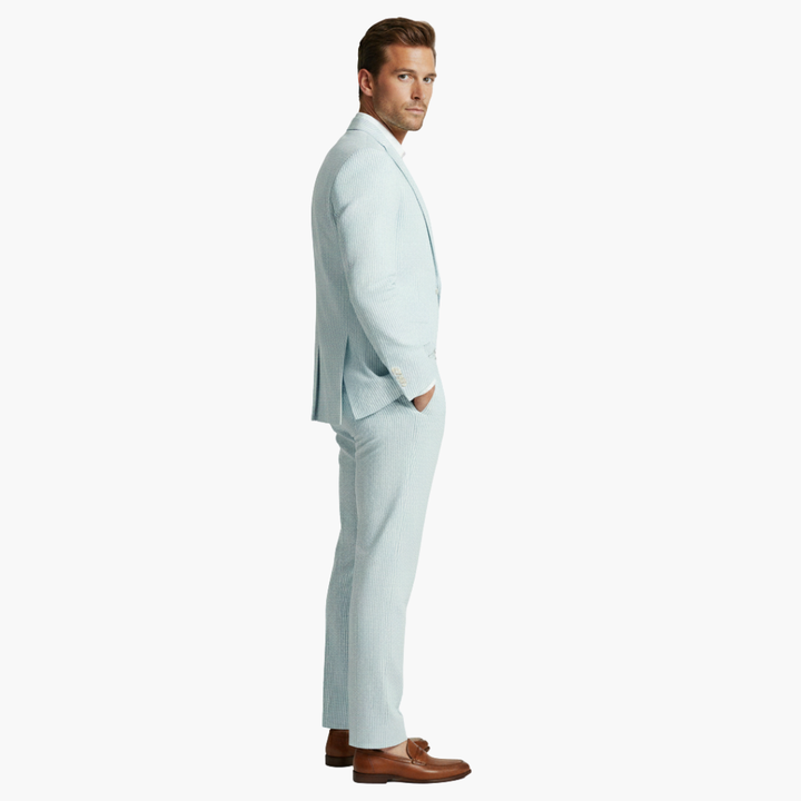Kyle | Men's Striped Two Piece Set with Blazer and High Waist Trouser