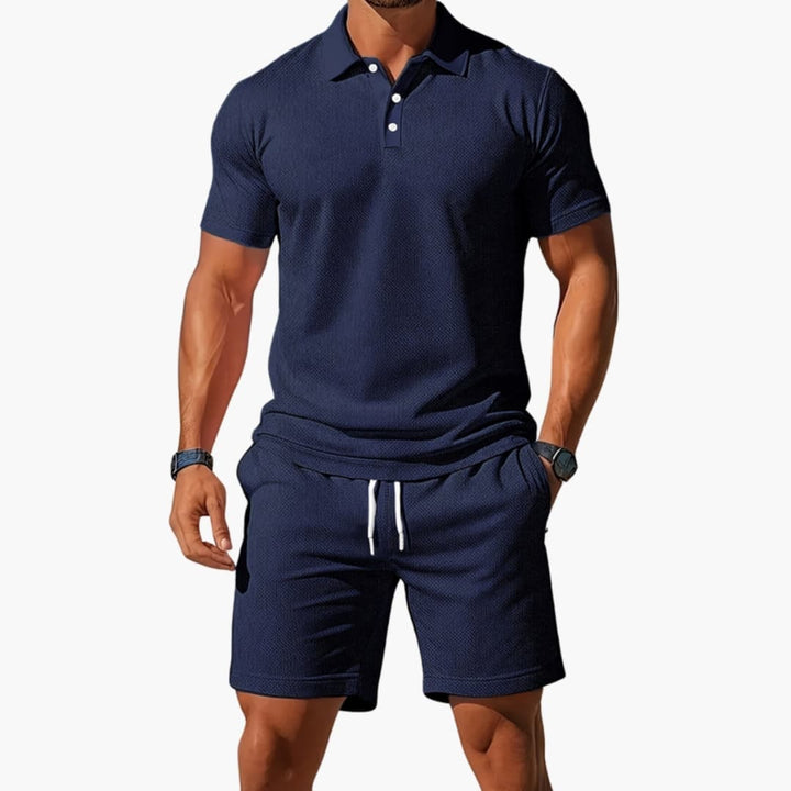 Cody | Men's Polo Shirt and Shorts with Drawstring Set