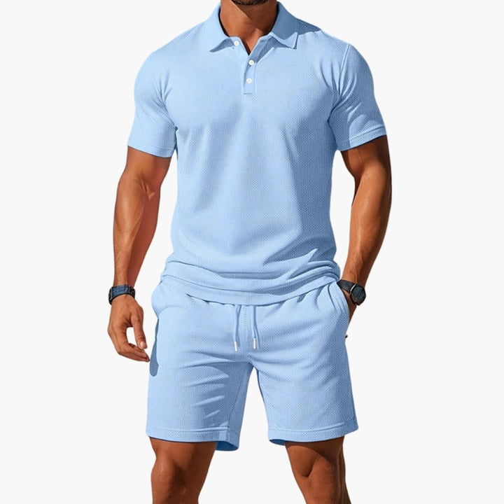 Cody | Men's Polo Shirt and Shorts with Drawstring Set