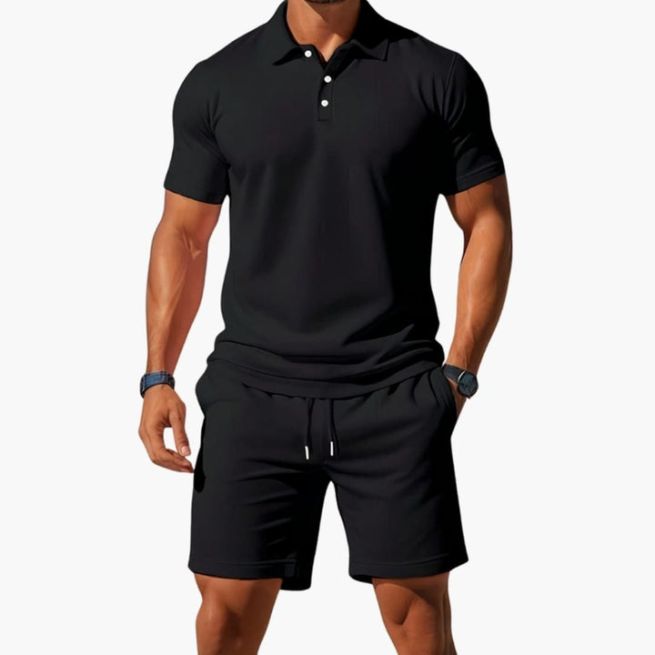 Cody | Men's Polo Shirt and Shorts with Drawstring Set