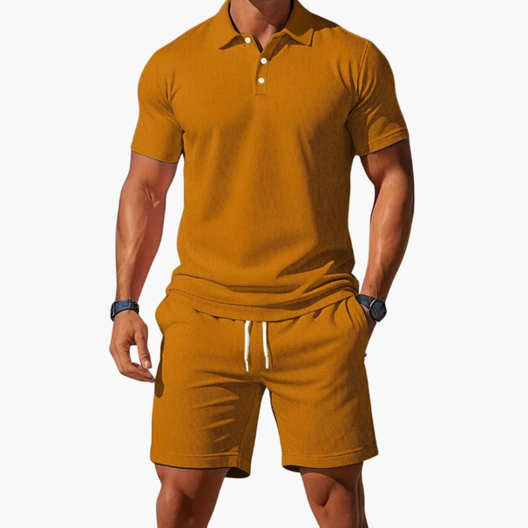 Cody | Men's Polo Shirt and Shorts with Drawstring Set
