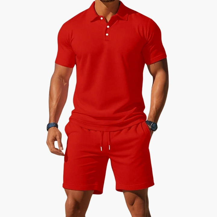 Cody | Men's Polo Shirt and Shorts with Drawstring Set