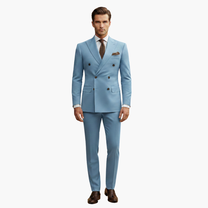 Kevin | Men's Double Breasted Suit with Slim Fit Pants Set