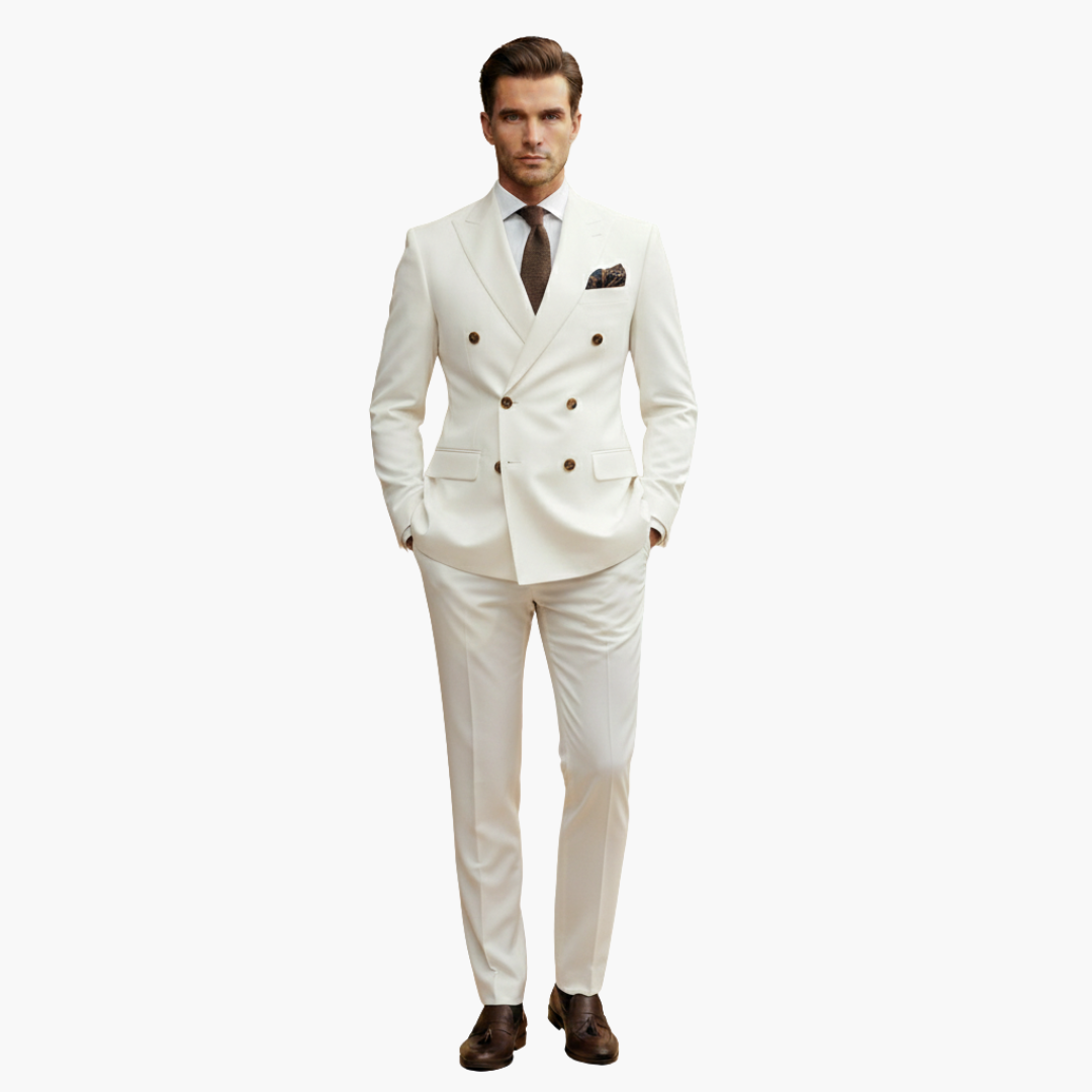 Kevin | Men's Double Breasted Suit with Slim Fit Pants Set
