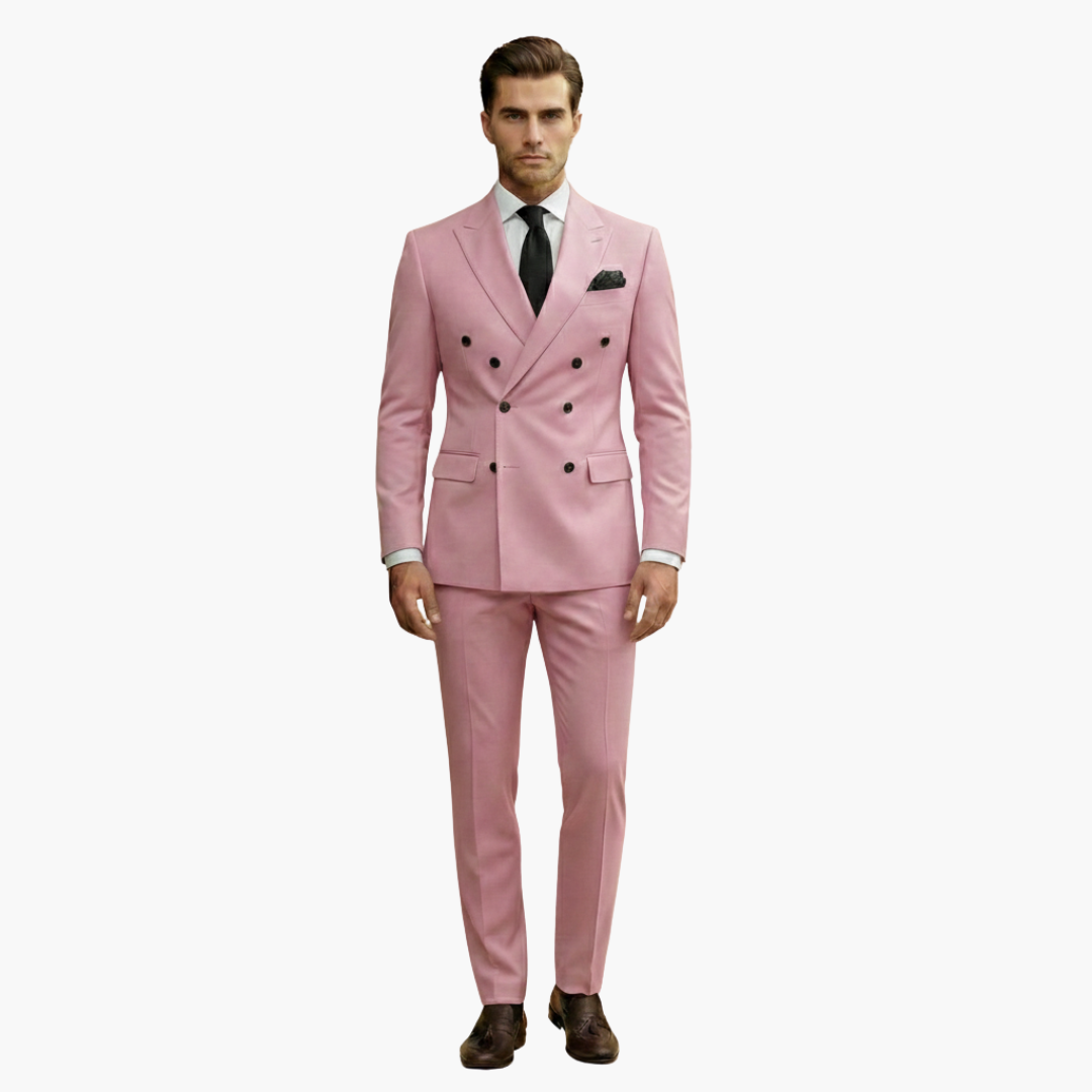 Kevin | Men's Double Breasted Suit with Slim Fit Pants Set