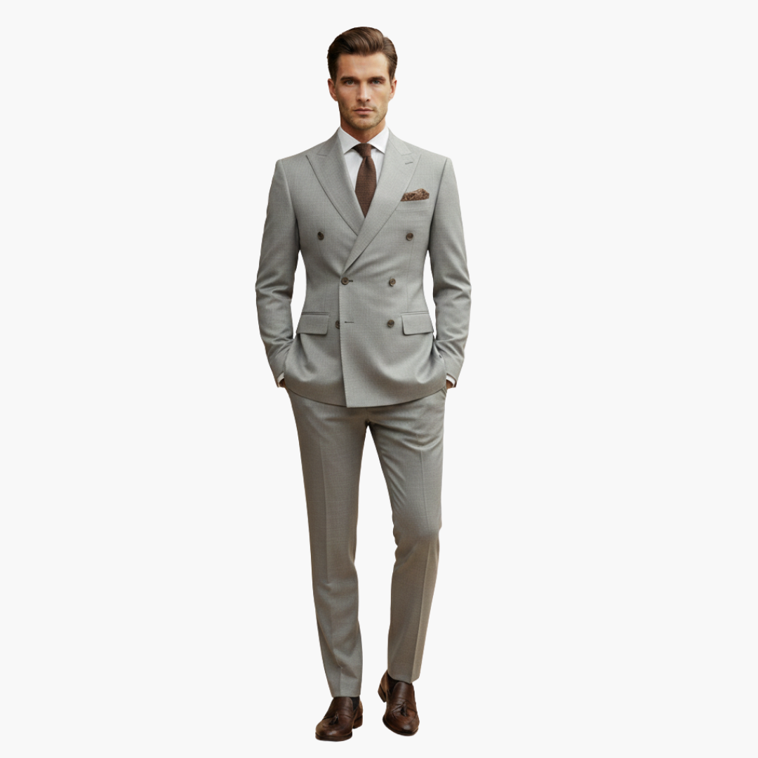 Kevin | Men's Double Breasted Suit with Slim Fit Pants Set