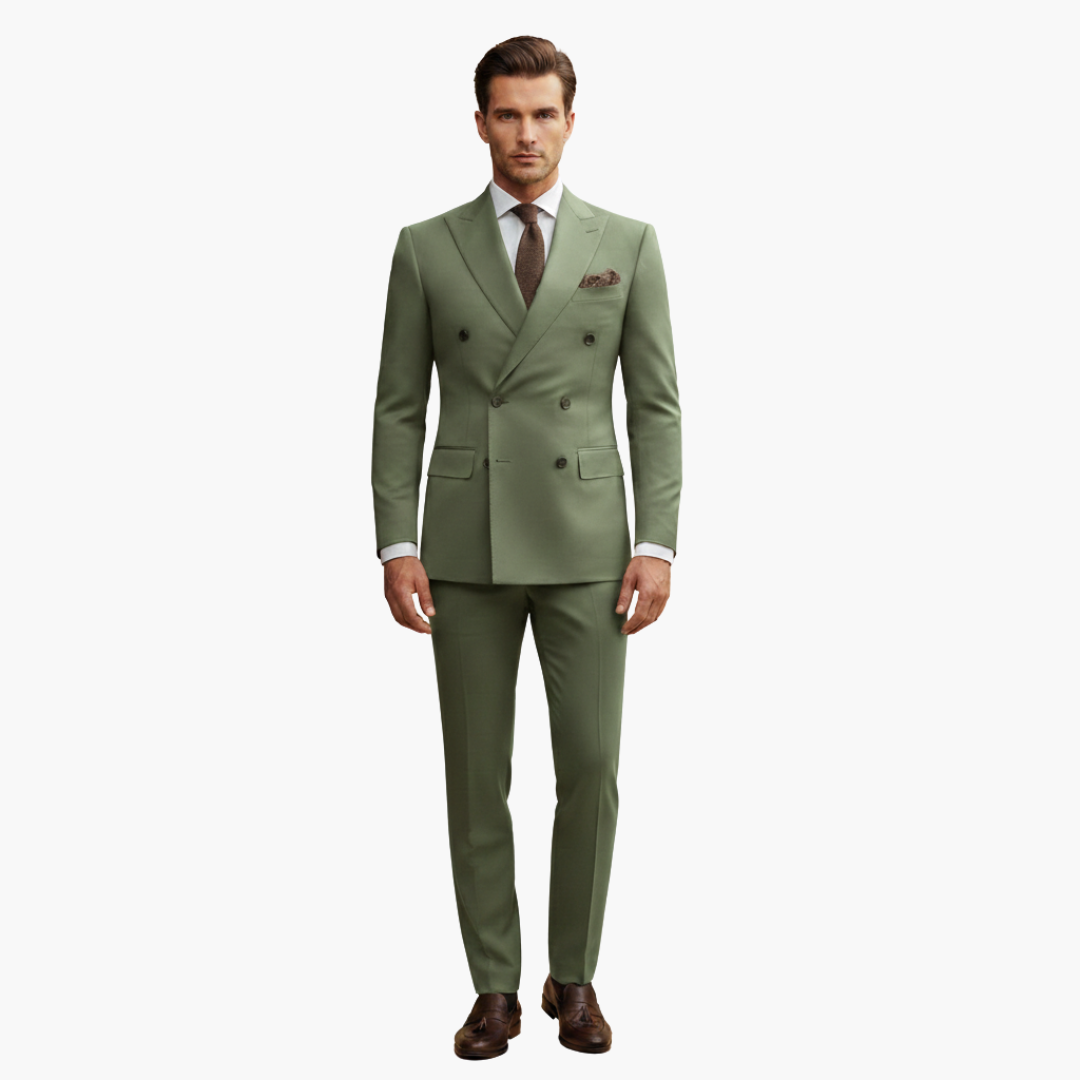 Kevin | Men's Double Breasted Suit with Slim Fit Pants Set