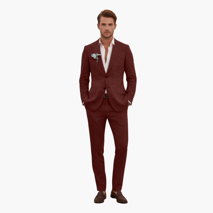 Eric | Men's Linen Two Piece Suit Set with Button Blazer and Pants