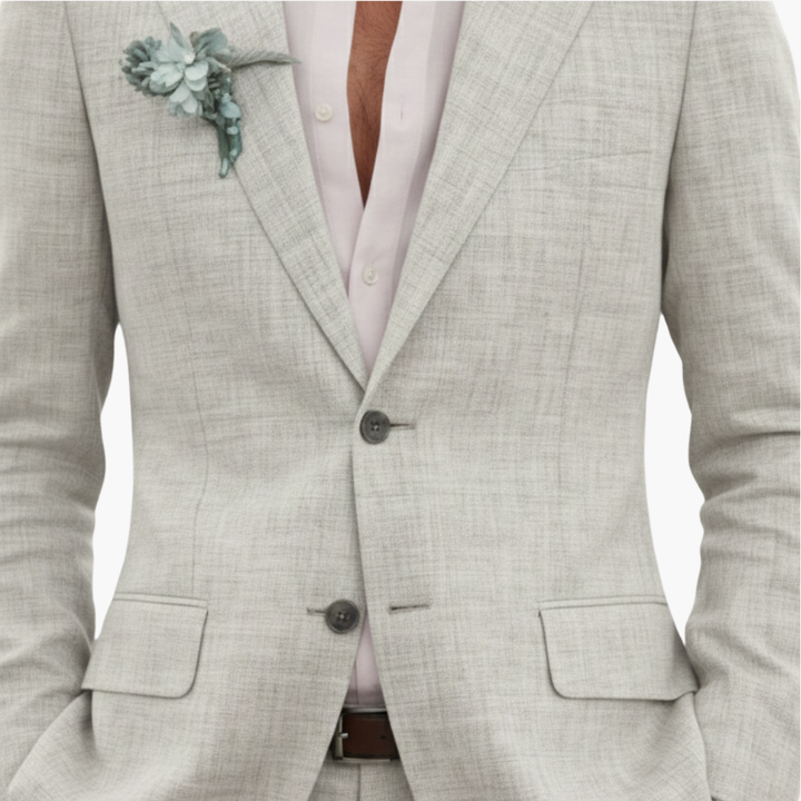 Eric | Men's Linen Two Piece Suit Set with Button Blazer and Pants