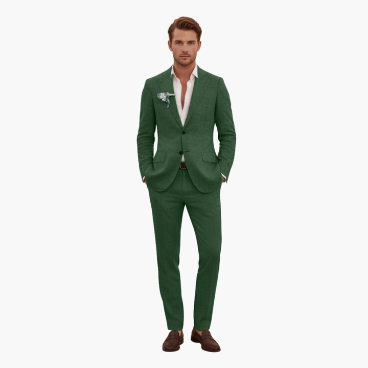 Eric | Men's Linen Two Piece Suit Set with Button Blazer and Pants